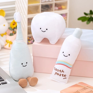 Tooth Toothbrush Toothpaste Plush Toys Creative Soft Stuffed Dolls For Kids Dental Education Home Decor
