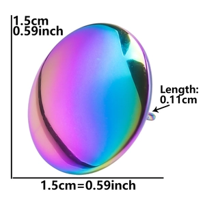 Detailed size specifications for iridescent 304 stainless steel geometric stud earrings