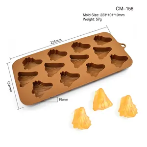 Brown 15-cavity Halloween ghost silicone mold with dimensions 223x101x19mm and 57g weight