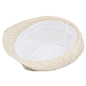 Vue détaillée de l'intérieur du chapeau en paille de papier avec bandeau de confort