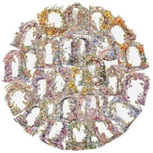 Detailed view of 50pcs floral stamp stickers with waterproof vintage transparent PET finish