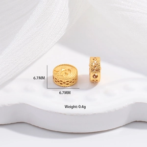 Hollow flower gold bead for DIY jewelry charm bracelet in S925 sterling silver
