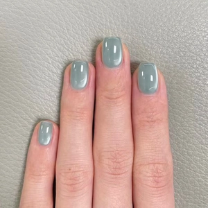 Emerald Green Cat Eye Press On Nails Glossy Squoval Short False Nails ABS Plastic Sweet Simple Manicure For Women