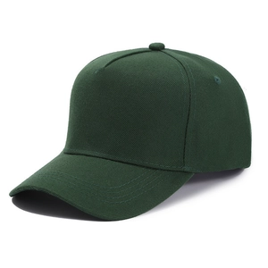 Classic dark green cotton twill baseball cap for men and women in solid minimalist style
