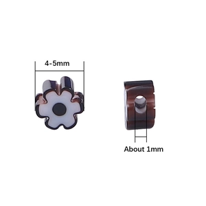 Irregular 4-5mm flower-shaped glass beads for DIY jewelry making with studio white background