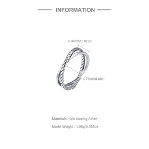 Detailed view of s925 sterling silver ring showing precise width and weight specs