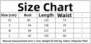 Detailed size chart for the polka dot halter midi dress showing bust and waist in cm