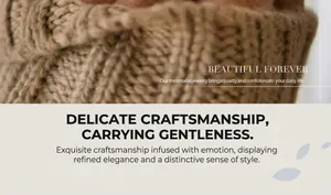 Detail shot of brown woven texture and brand marketing message on minimal background