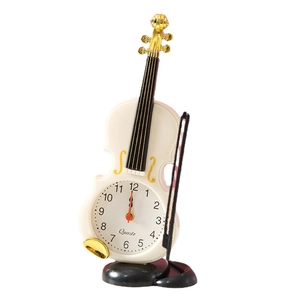 Sveglia creativa a forma di violino bianco crema per la decorazione della camera