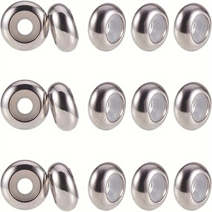 Flat round silver spacer beads for DIY jewelry making and bracelet filler accessories