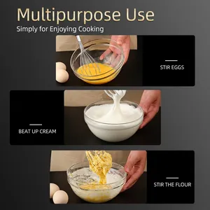 304 stainless steel whisk set for stirring eggs, whipping cream and mixing flour