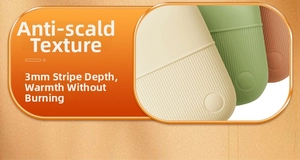Detail of 3mm deep anti-scald stripes on plush water bag for heat retention