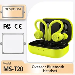 Sports Earhook Wireless Bluetooth Headphones TWS V5.4 Waterproof Stereo Silicone Long Battery Life Running Gym