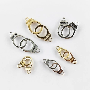 Freedom Handcuff Connector Charms Zinc Alloy Double Hole Pendants For DIY Jewelry Making Bracelet Necklace Punk Style