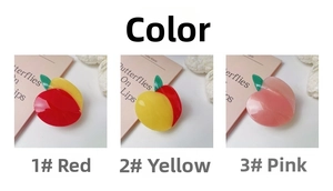 Detailed grid view of acetate peach hair claws in pink, red, and yellow gradients