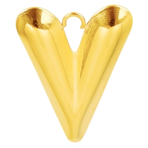 Elegant 304 stainless steel V-shaped gold pendant necklace accessory on white background