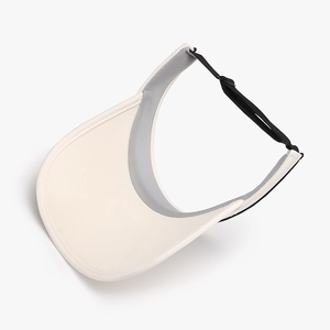 Creamy white open top sun hat with breathable honeycomb mesh and adjustable elastic strap