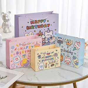 Cartoon Niedliche Geburtstag Geschenktüte Karton Handgehaltene Tasche Mit Griff Für Kinder Partyartikel Bunte Neuheit