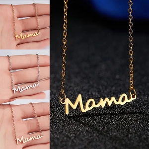 Elegante collana Mama in acciaio inossidabile nelle finiture oro, argento e oro rosa