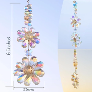 Crystal Flower Suncatcher Rainbow Maker Window Hanging Ornament Butterfly Glass Prism Iridescent Garden Home Decor