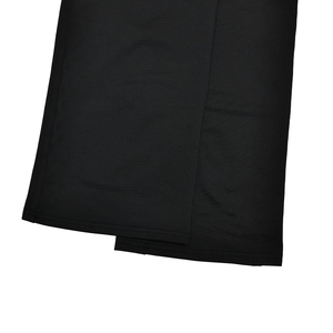 Close-up of black fabric stitching detail and texture on the slim fit leisure tracksuit