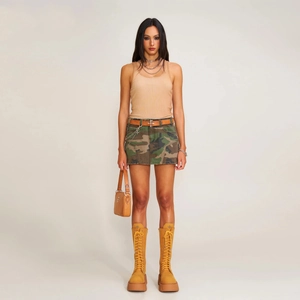Mini Gonna Di Jeans Camouflage Donna Cotone Tasche Cargo Retro Streetwear Stile Y2K Gonna Corta Distressed Per Ragazze