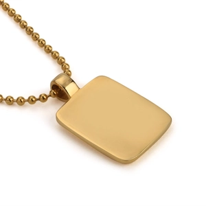 Collier avec pendentif carré goutte d'eau dorée style hip hop avec cristal pour femme