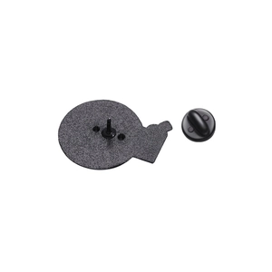 Broche disque vinyle rétro en alliage avec fermoir en caoutchouc noir et épingle