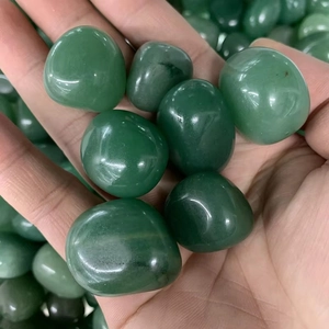 Polished natural green aventurine river stones for aquarium and terrarium decoration