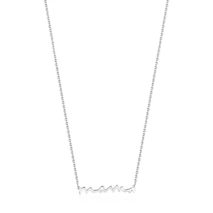 925 Sterling Silver Mama Mom Letter Pendant Necklace Cursive Handwriting Clavicle Chain Simple Elegant Jewelry For Women