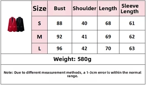 Tableau des tailles détaillé pour blazer femme et pantalon évasé avec mensurations