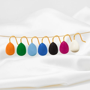 Colorful stainless steel teardrop hook earrings set in macaron candy enamel finish