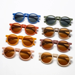 Occhiali da sole bimbi vintage rotondi opachi in vari colori con protezione UV