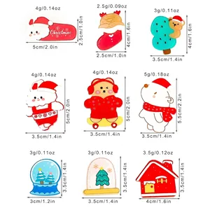 Tableau des tailles pour barrettes de Noël avec motifs de Père Noël et ours en résine