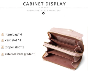 Pink crossbody phone bag featuring a multi-layer compartment design with card slots