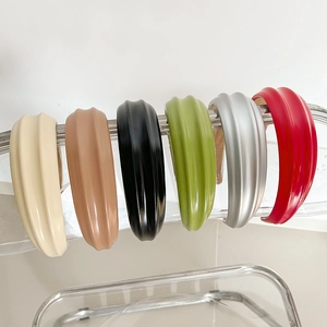 Set di cerchietti larghi in ecopelle lucida in beige, cammello, nero, verde, argento e rosso