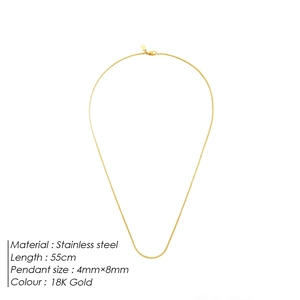 Minimalist 18K gold-plated stainless steel 55cm snake chain necklace for men and women
