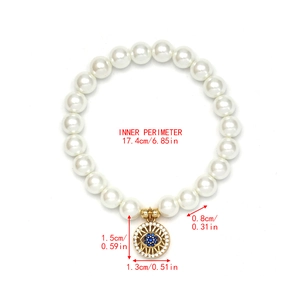 Detailansicht Evil Eye Armband mit Maßen für Perlengröße und Innenumfang des Schmucks