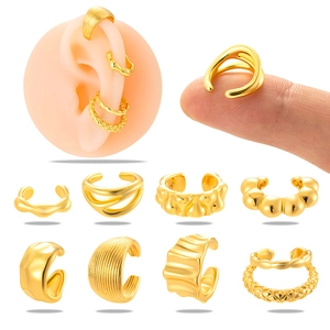 Minimalistische Kupfer Ohrmanschetten Ohne Piercing Knorpel Ohrclips Glatte Texturierte Punk Schmuck Geschenk Für Frauen