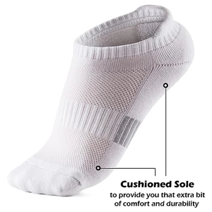 White low cut athletic socks with breathable mesh and thick cushioned soles