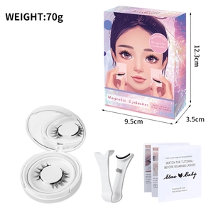 Natürliches Magnet-Wimpernset mit Spiegelbox, Pinzette und Größe der Verpackung