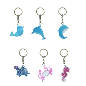 Lot de 6 pendentifs marins en résine avec dauphin, tortue, crabe et motifs d'hippocampe