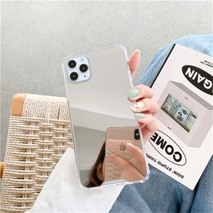 Mirror finish acrylic phone case for iPhone with reinforced shockproof corners