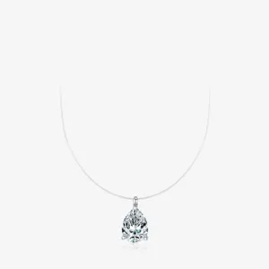Pear Cut Moissanite Pendant Necklace 925 Sterling Silver Invisible Fishing Line Choker D Color VVS1 Elegant Jewelry For Women