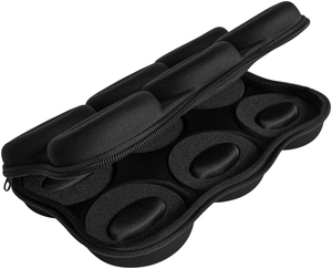 Schwarze 6-Slot EVA Uhrenbox mit vorgeformtem Schaumstoff und Metallreißverschluss