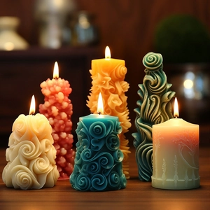 Christmas Tree Silicone Mold Cylindrical Aromatherapy Candle Plaster Casting 3D Spiral Texture DIY Craft Decorative Tool