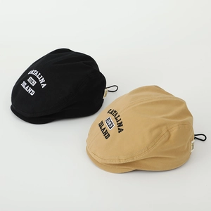 Classic 1983 letter embroidery beret caps for kids in black and khaki canvas colors