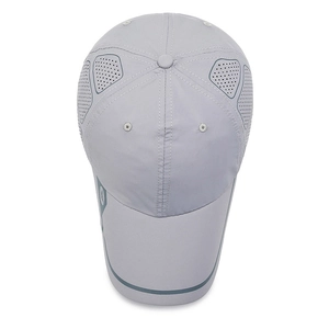 Light grey quick-dry sports baseball cap with laser-perforated breathable holes