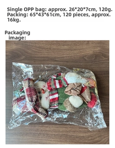 Detailed size and weight specs for a plush Christmas snowman with red plaid scarf