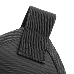Detail of waterproof Oxford fabric texture and reinforced stitching on tactical vest bag